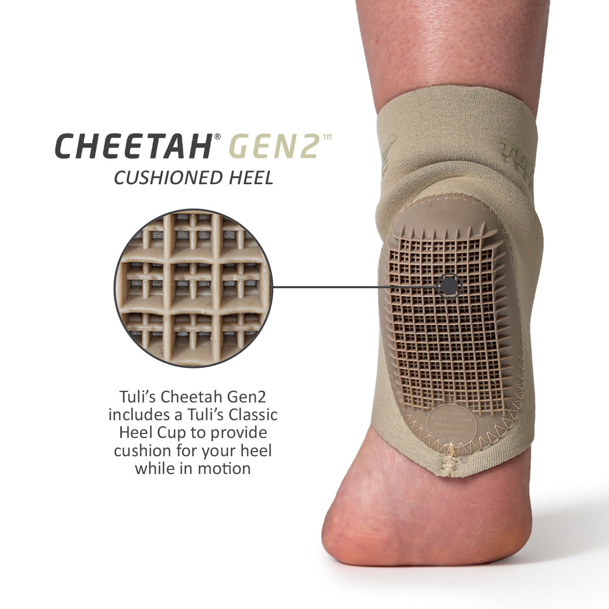 Bottom view of Tuli's Cheetah Gen2 Heel Cup