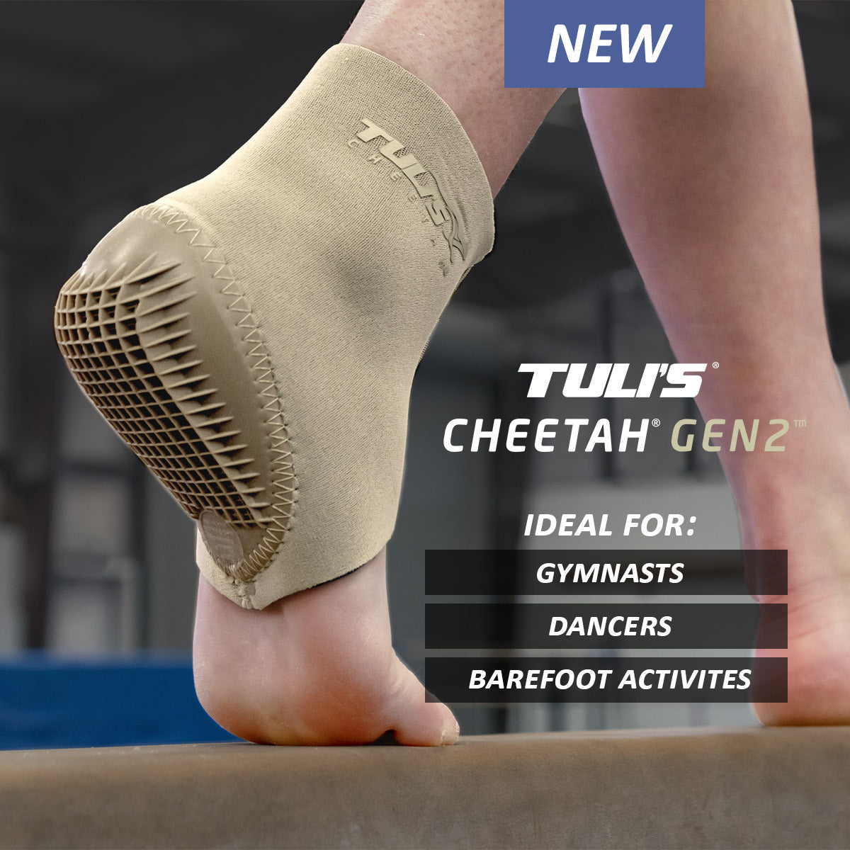 Gymnast wearing Tuli's Cheetah Gen2 on bar