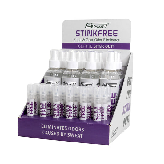 2Toms StinkFree Shoe & Gear Odor Eliminator Spray, 8oz & Travel Size with Display