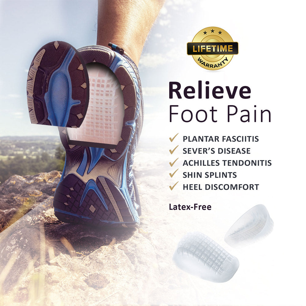 Runner wearing Tuli's Heavy Duty GEL Heel Cups