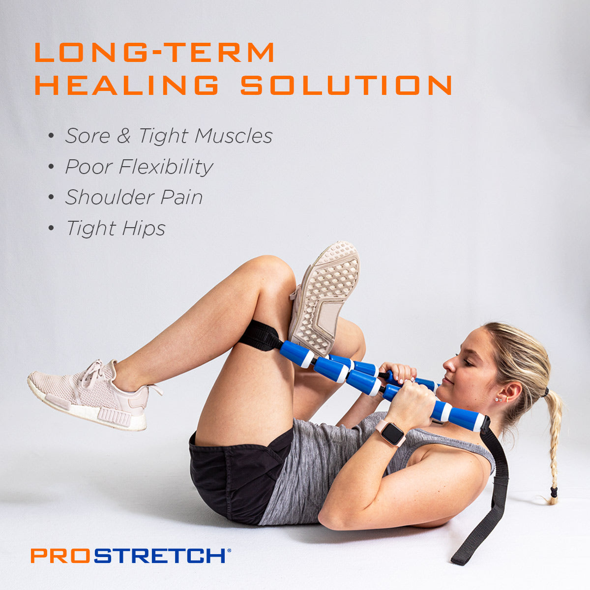 lady stretching body with StretchRite