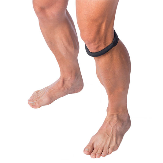 Leg wearing the Cho-Pat Original Knee Strap