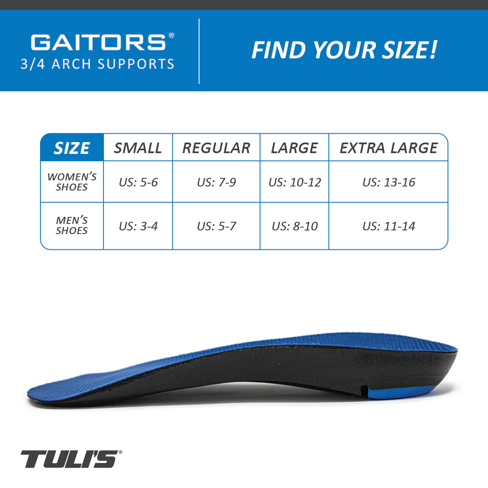 Tuli's Gaitors 3/4 Arch Support Insoles