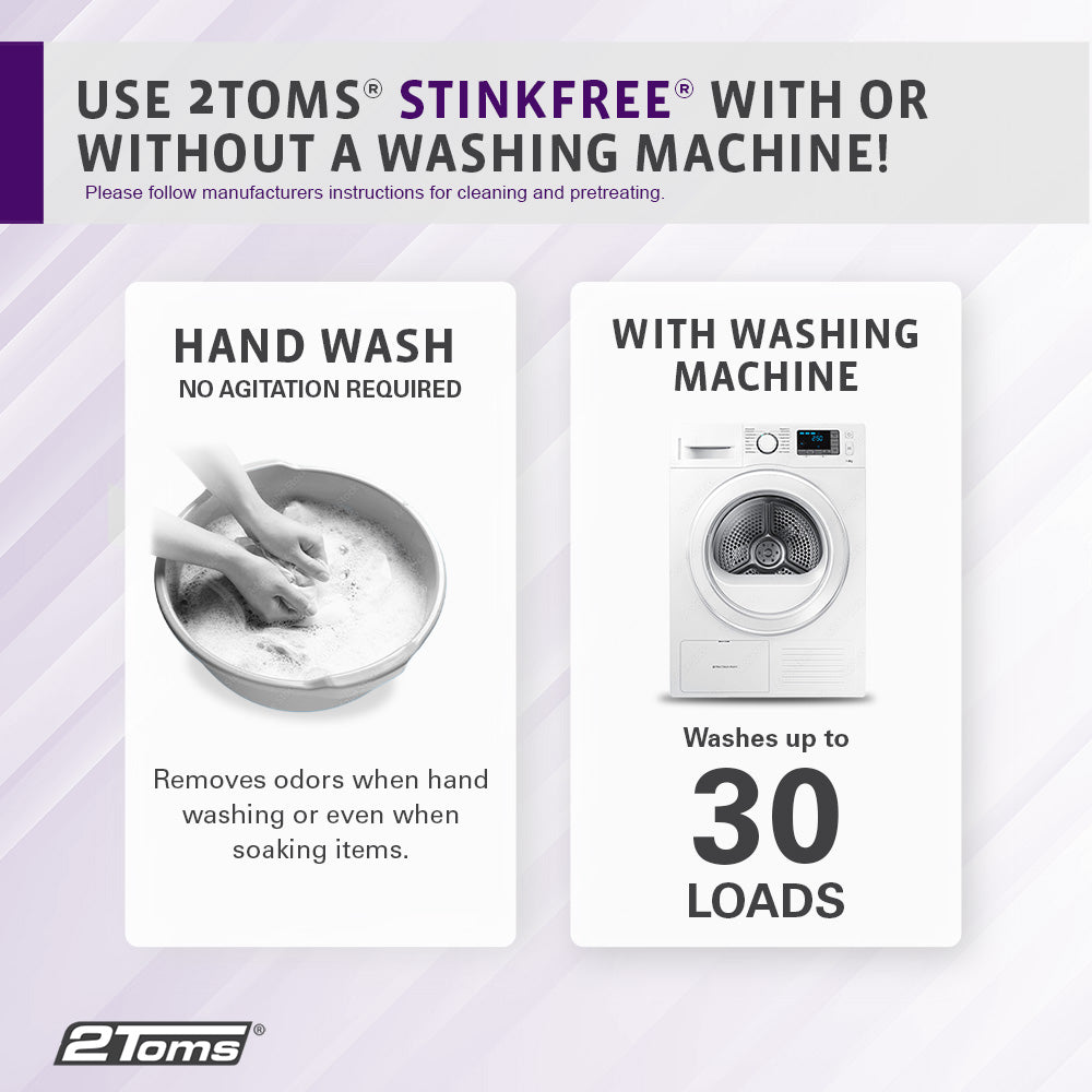 2Toms StinkFree Sports Detergent washing lnstructions
