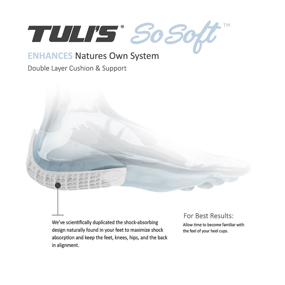 illustration of foot with Tuli's So Soft Heel Cups