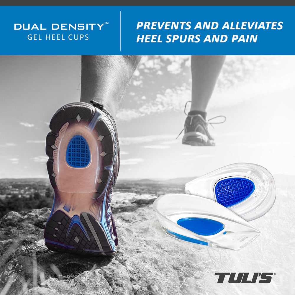Runner wearing Tuli's Dual Density Heel Cups
